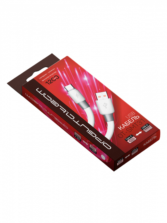 Орбита OT-SMT31 Белый кабель USB 4А (TYPE C) 1.2м